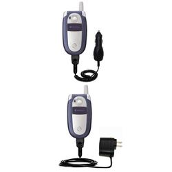 Gomadic Essential Kit for the Motorola V505 - includes Car and Wall Charger with Rapid Charge Technology -