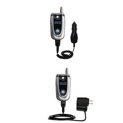 Gomadic Essential Kit for the Motorola V600 - includes Car and Wall Charger with Rapid Charge Technology -