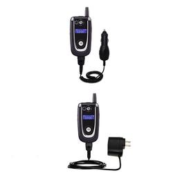 Gomadic Essential Kit for the Motorola V620 - includes Car and Wall Charger with Rapid Charge Technology -