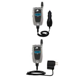 Gomadic Essential Kit for the Motorola i855 - includes Car and Wall Charger with Rapid Charge Technology -