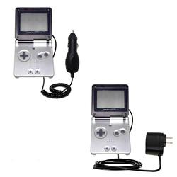 Gomadic Essential Kit for the Nintendo Gameboy Advanced SP / GBA SP - includes Car and Wall Charger with Rap