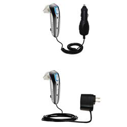 Gomadic Essential Kit for the Plantronics Discovery 650E - includes Car and Wall Charger with Rapid Charge T