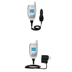 Gomadic Essential Kit for the Samsung SGH-E105 - includes Car and Wall Charger with Rapid Charge Technology