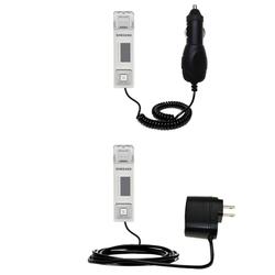 Gomadic Essential Kit for the Samsung YP-U1H - includes Car and Wall Charger with Rapid Charge Technology -