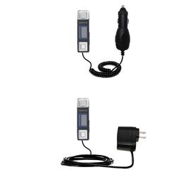Gomadic Essential Kit for the Samsung YP-U2JQB - includes Car and Wall Charger with Rapid Charge Technology