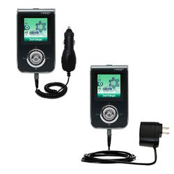 Gomadic Essential Kit for the Samsung Yepp YP-T7J - includes Car and Wall Charger with Rapid Charge Technolo