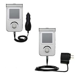 Gomadic Essential Kit for the Samsung Yepp YP-T7JZ - includes Car and Wall Charger with Rapid Charge Technol