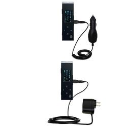 Gomadic Essential Kit for the Samsung Yepp YP-U3JQB - includes Car and Wall Charger with Rapid Charge Techno