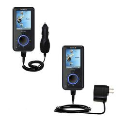 Gomadic Essential Kit for the Sandisk Sansa E250 - includes Car and Wall Charger with Rapid Charge Technolog