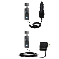 Gomadic Essential Kit for the Sandisk Sansa Express - includes Car and Wall Charger with Rapid Charge Techno