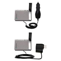 Gomadic Essential Kit for the Sony Ericsson HCB-120 - includes Car and Wall Charger with Rapid Charge Techno