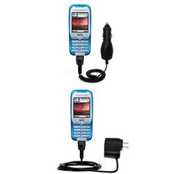 Gomadic Essential Kit for the Sony Ericsson K500c - includes Car and Wall Charger with Rapid Charge Technolo