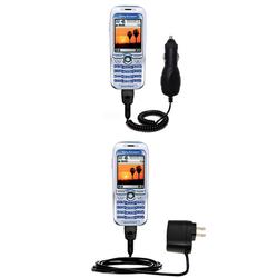 Gomadic Essential Kit for the Sony Ericsson K506c - includes Car and Wall Charger with Rapid Charge Technolo