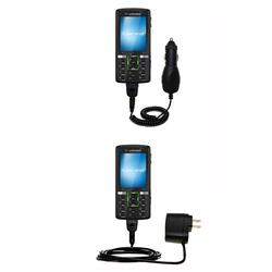 Gomadic Essential Kit for the Sony Ericsson K850i - includes Car and Wall Charger with Rapid Charge Technolo