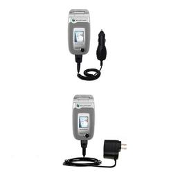 Gomadic Essential Kit for the Sony Ericsson Z520a / Z520 / Z520i - includes Car and Wall Charger with Rapid