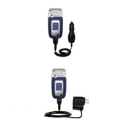 Gomadic Essential Kit for the Sony Ericsson Z525a - includes Car and Wall Charger with Rapid Charge Technolo