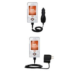 Gomadic Essential Kit for the Sony Ericsson Z750a - includes Car and Wall Charger with Rapid Charge Technolo