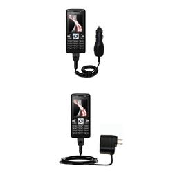 Gomadic Essential Kit for the Sony Ericsson k610m - includes Car and Wall Charger with Rapid Charge Technolo