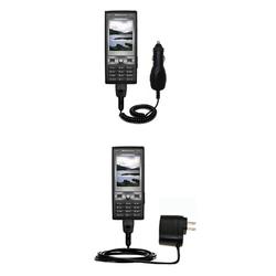 Gomadic Essential Kit for the Sony Ericsson k790a - includes Car and Wall Charger with Rapid Charge Technolo