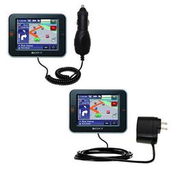 Gomadic Essential Kit for the Sony Nav-U NV-U52 - includes Car and Wall Charger with Rapid Charge Technology