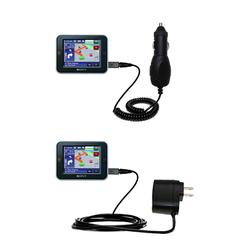 Gomadic Essential Kit for the Sony Nav-U NV-U72T - includes Car and Wall Charger with Rapid Charge Technolog