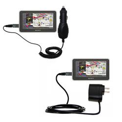 Gomadic Essential Kit for the Sony Nav-U NV-U73T - includes Car and Wall Charger with Rapid Charge Technolog