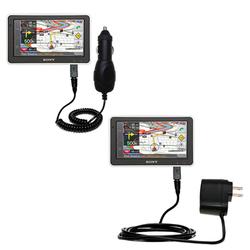 Gomadic Essential Kit for the Sony Nav-U NV-U83T - includes Car and Wall Charger with Rapid Charge Technolog