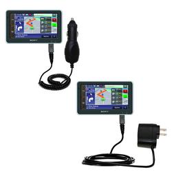 Gomadic Essential Kit for the Sony Nav-U NV-U92T - includes Car and Wall Charger with Rapid Charge Technolog