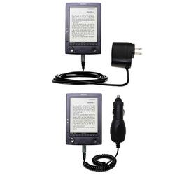 Gomadic Essential Kit for the Sony PRS-500 Digital Reader Book - includes Car and Wall Charger with Rapid Ch