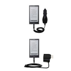 Gomadic Essential Kit for the Sony PRS-700BC Digital Reader - includes Car and Wall Charger with Rapid Charg