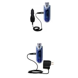 Gomadic Essential Kit for the Sony Walkman NW-E405 - includes Car and Wall Charger with Rapid Charge Technol