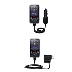 Gomadic Essential Kit for the Sony Walkman NWZ-E436F - includes Car and Wall Charger with Rapid Charge Techn