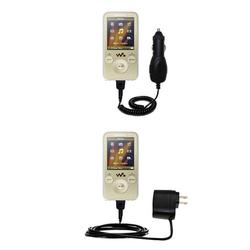 Gomadic Essential Kit for the Sony Walkman NWZ-S736 - includes Car and Wall Charger with Rapid Charge Techno