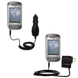 Gomadic Essential Kit for the Vodaphone VPA Compact III - includes Car and Wall Charger with Rapid Charge Te
