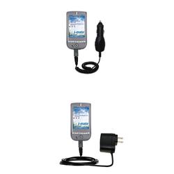 Gomadic Essential Kit for the i-Mate PDA-N Pocket PC - includes Car and Wall Charger with Rapid Charge Techn
