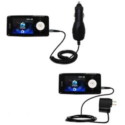 Gomadic Essential Kit for the iRiver X20 2GB 4GB 8GB - includes Car and Wall Charger with Rapid Charge Techn