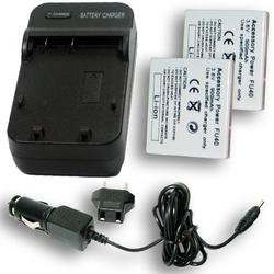 Accessory Power FUJI NP-40 Equivalent Charger & Battery 2-Pk for OEM BC-65S & FinePix F650 / F470 / F810 & Many More