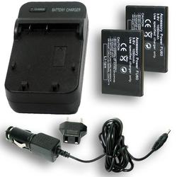Accessory Power FUJI NP-60 Equivalent Charger & Battery 2-Pack Combo for FinePix F410Z / F601Z & Many More