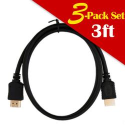 Eforcity For 3 FOOT HDMI- HDMI 24K GOLD SUPER HIGH END CABLE 3pk