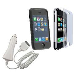 Eforcity For Apple iPhone 1st Gen (NOT for iPhone 3G) Black Case / Screen Cover Shield Protector / Car Automo