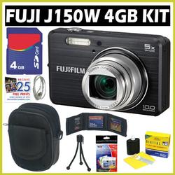 Fuji Finepix J150W 10MP Digital Camera (Black) + 4GB Accessory Kit