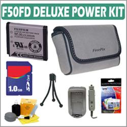 Fujifilm FujiFilm 1GB Deluxe Power Accessory Kit for Finepix F50fd w/NP-50 Battery & AC/DC Charger