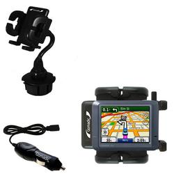 Gomadic Garmin Nuvi 265T Auto Cup Holder with Car Charger - Uses TipExchange