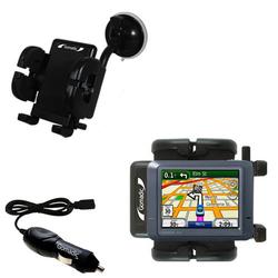 Gomadic Garmin Nuvi 275T Flexible Auto Windshield Holder with Car Charger - Uses TipExchange