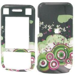 Wireless Emporium, Inc. Green w/Pink Circles Snap-On Protector Case Faceplate for Sony Ericsson W760