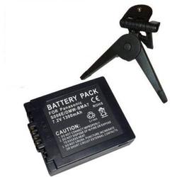 HQRP CGR-S006A/1B Replacement Battery for Panasonic Lumix DMZ-FZ18 DMC-FZ7 Cameras + Black Tripod