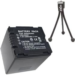 HQRP Replacement 2300mAh Battery for Panasonic VDR-M50, VDR-M50PP, VDR-M53, VDR-M55E-S + Tripod