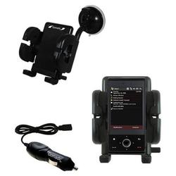 Gomadic HTC Raphael Flexible Auto Windshield Holder with Car Charger - Uses TipExchange