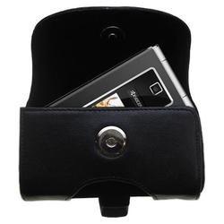 Gomadic Horizontal Leather Case with Belt Clip/Loop for the Kyocera S4000 Mako