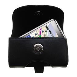 Gomadic Horizontal Leather Case with Belt Clip/Loop for the Samsung Omnia